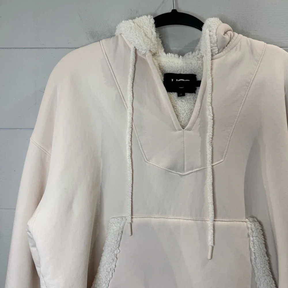 UGG Sharonn Bonded Fleece Pullover Soft Pink Hooded Pullover Medium EUC - Picture 7 of 14